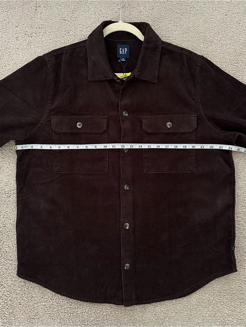 Chocolate Brown Oversized Corduroy Shirt / Men’s Fall Shacket - Picture 4 of 11